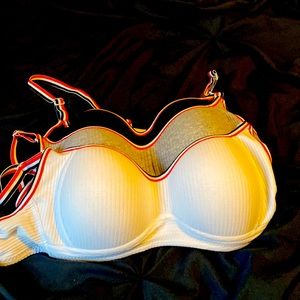 Push up black gray and white bra